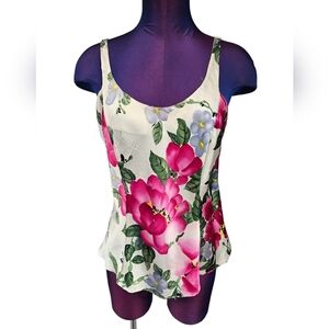 Vintage 90s Victoria's Secret Pink Floral Silk Cami‎ Size Medium Women's
